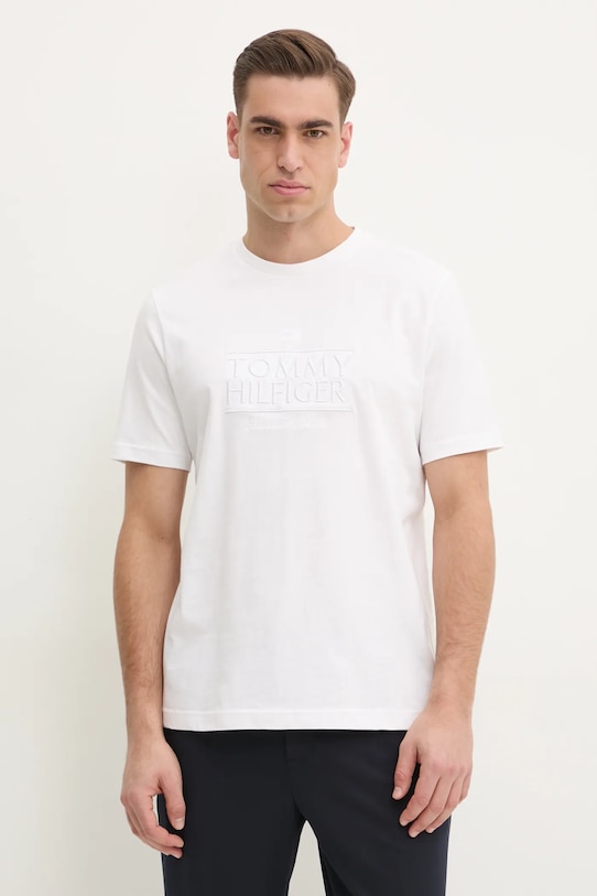 Хлопковая футболка Tommy Hilfiger, белый 
Хлопковая футболка Tommy Hilfiger, белый