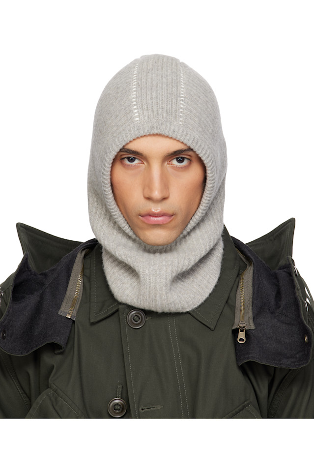 Mm6 Maison Margiela Серая ребристая шерстяная балаклава
Mm6 Maison Margiela Серая ребристая шерстяная балаклава