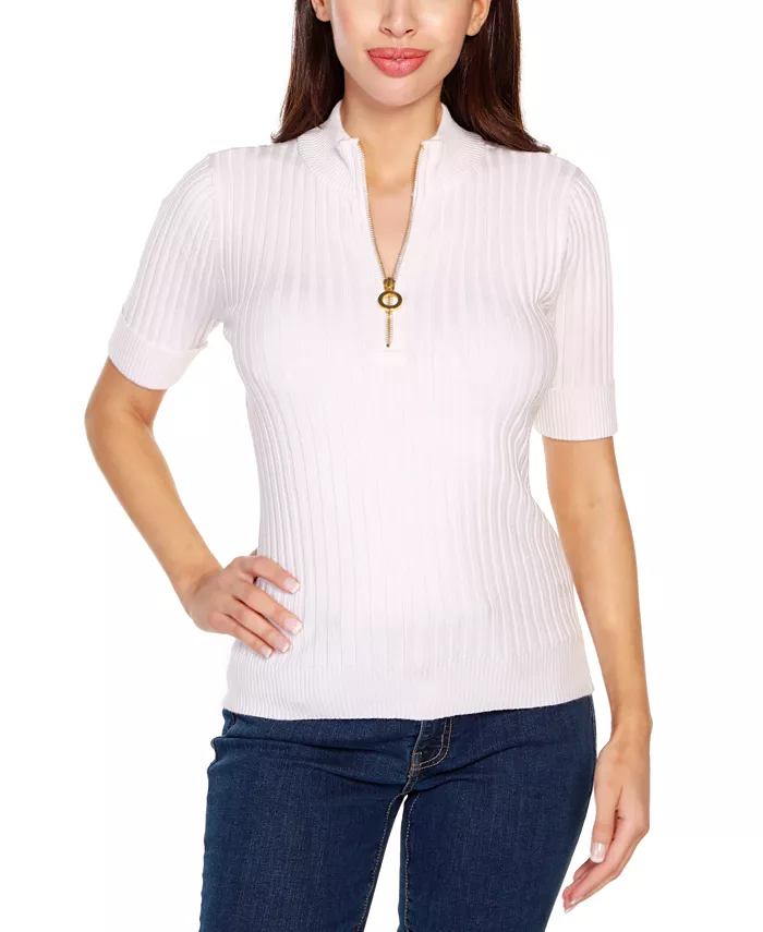 Топ с воротником-стойкой Black Label в рубчик и застежкой-молнией Belldini, белый
Топ с воротником-стойкой Black Label в рубчик и застежкой-молнией Belldini, белый