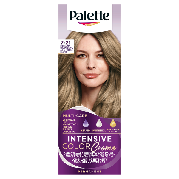 Краска для волос 7-21 пепельно-средний блондин, 1 упаковка. Palette Intensive color creme, цвет 7-21 popielaty średni blond
Краска для волос 7-21 пепельно-средний блондин, 1 упаковка. Palette Intensive color creme, цвет 7-21 popielaty średni blond