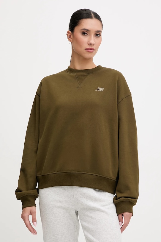 Хлопковая толстовка New Balance, зеленый
Хлопковая толстовка New Balance, зеленый