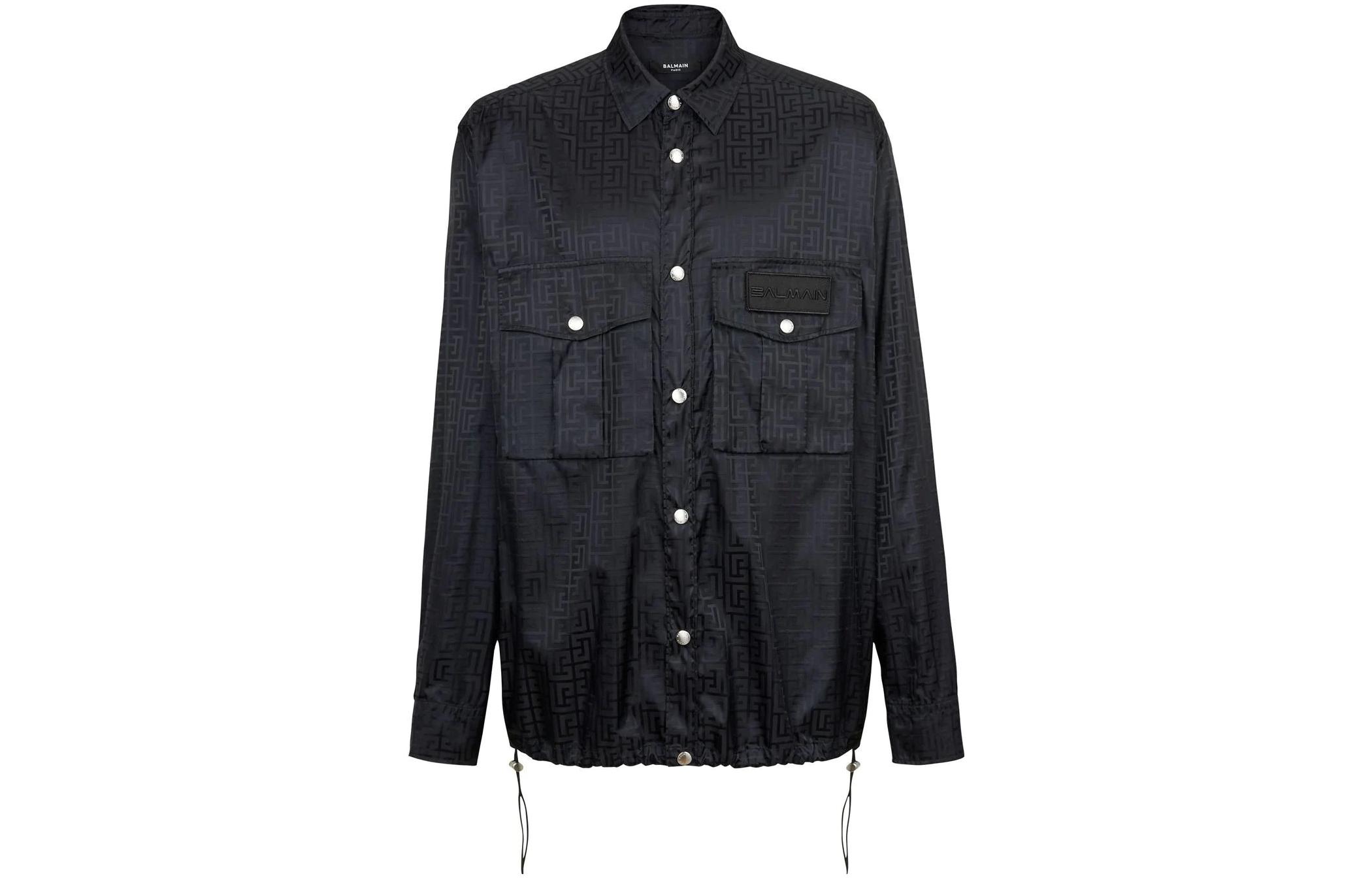 Рубашка с пуговицами и узором монограмм BALMAIN, черный
Рубашка с пуговицами и узором монограмм BALMAIN, черный