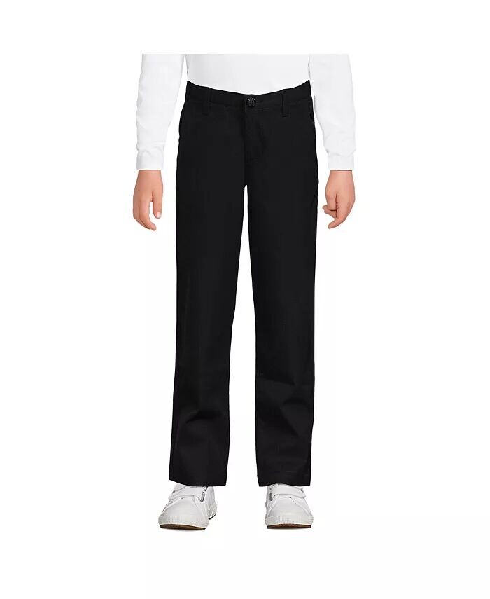 Школьная форма для больших девочек, брюки-чиносы для активных выступлений Lands' End, черный 
Школьная форма для больших девочек, брюки-чиносы для активных выступлений Lands' End, черный