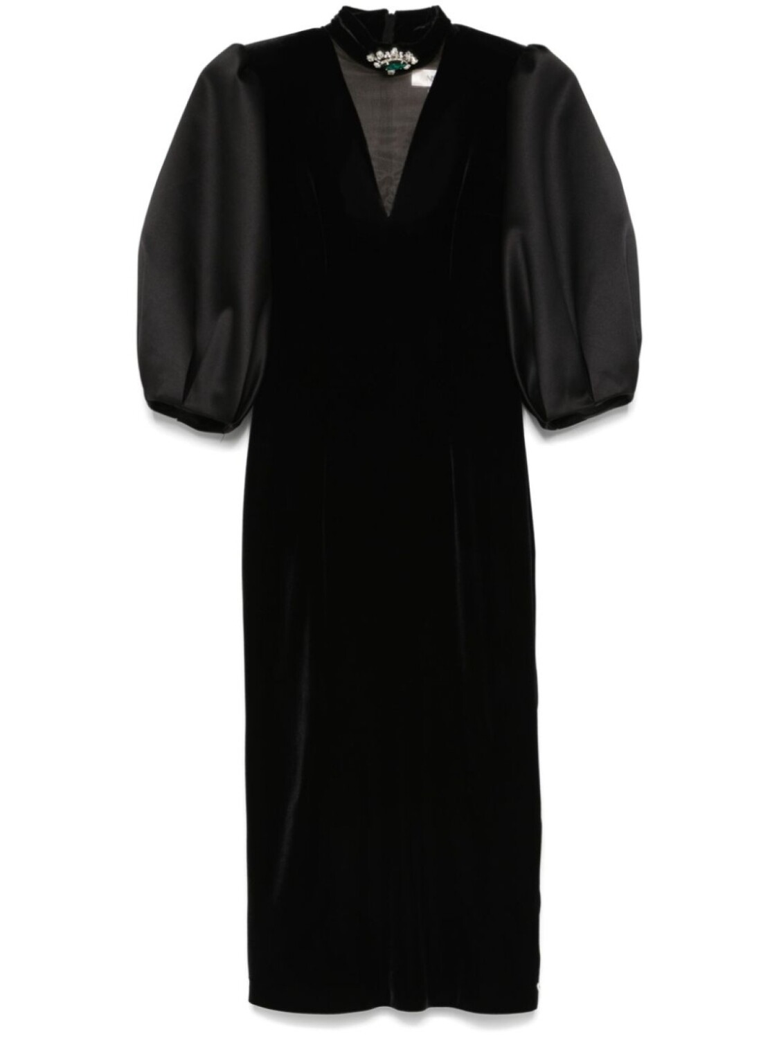 Бархатное платье миди с объемными рукавами NISSA, черный
Бархатное платье миди с объемными рукавами NISSA, черный