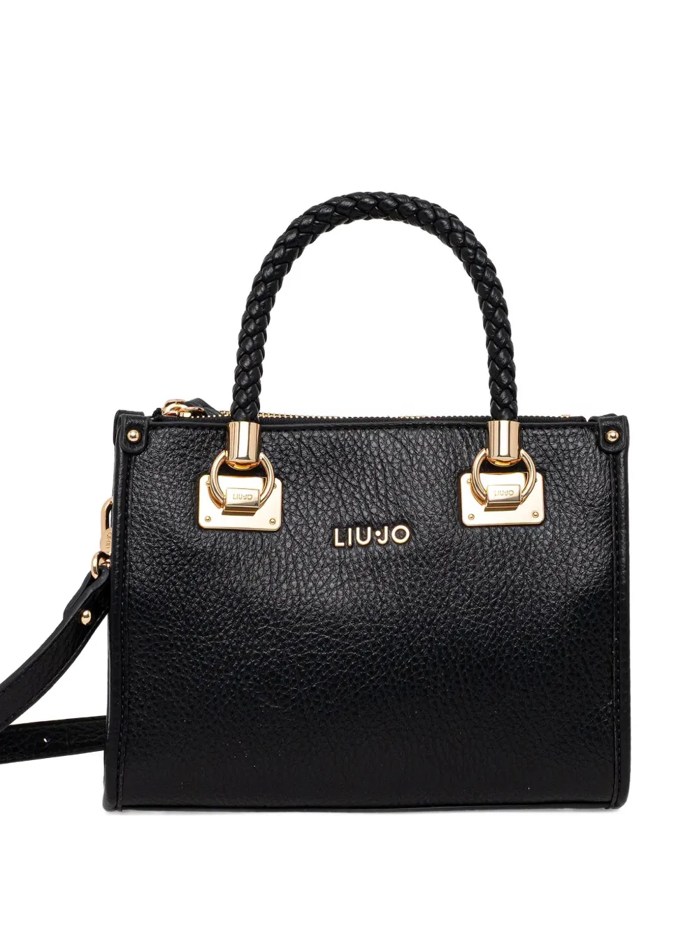 Сумка-шоппер с плетеной ручкой LIU JO, черный 
Сумка-шоппер с плетеной ручкой LIU JO, черный