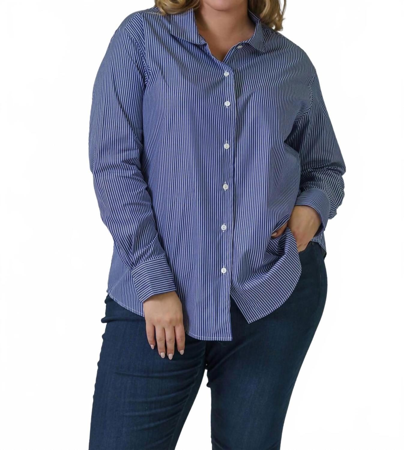 Джоан Легкая Резка Яркая Полоска Хлопковая Рубашка Плюс Индиго Jill McGowan
Джоан Легкая Резка Яркая Полоска Хлопковая Рубашка Плюс Индиго Jill McGowan