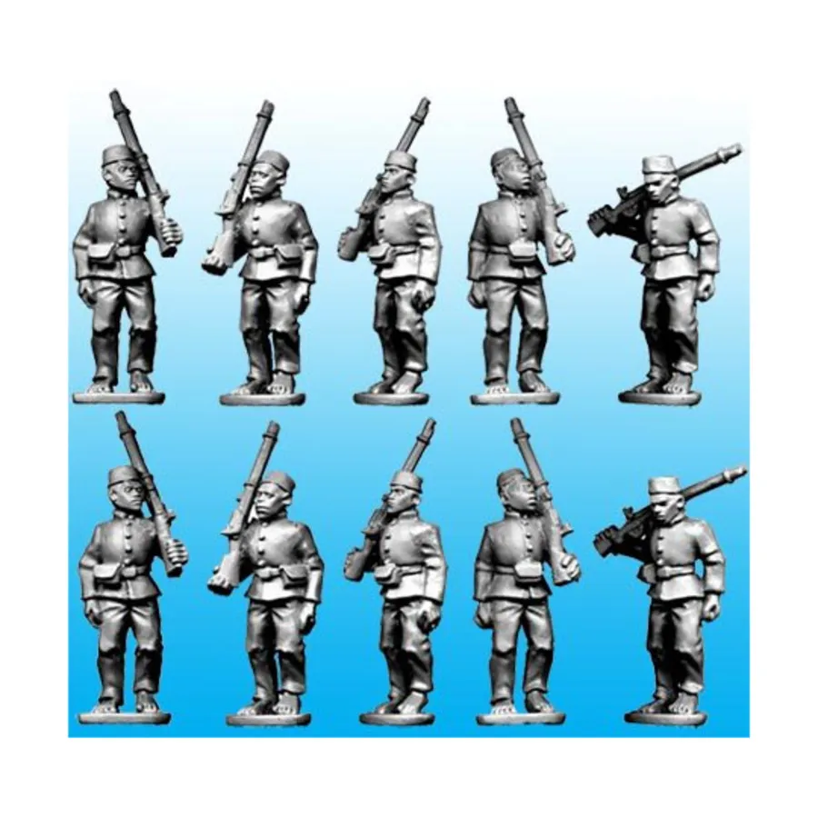 Занзибарские регулярные войска маршируют, Darkest Africa (28mm) (Copplestone Castings)
Занзибарские регулярные войска маршируют, Darkest Africa (28mm) (Copplestone Castings)