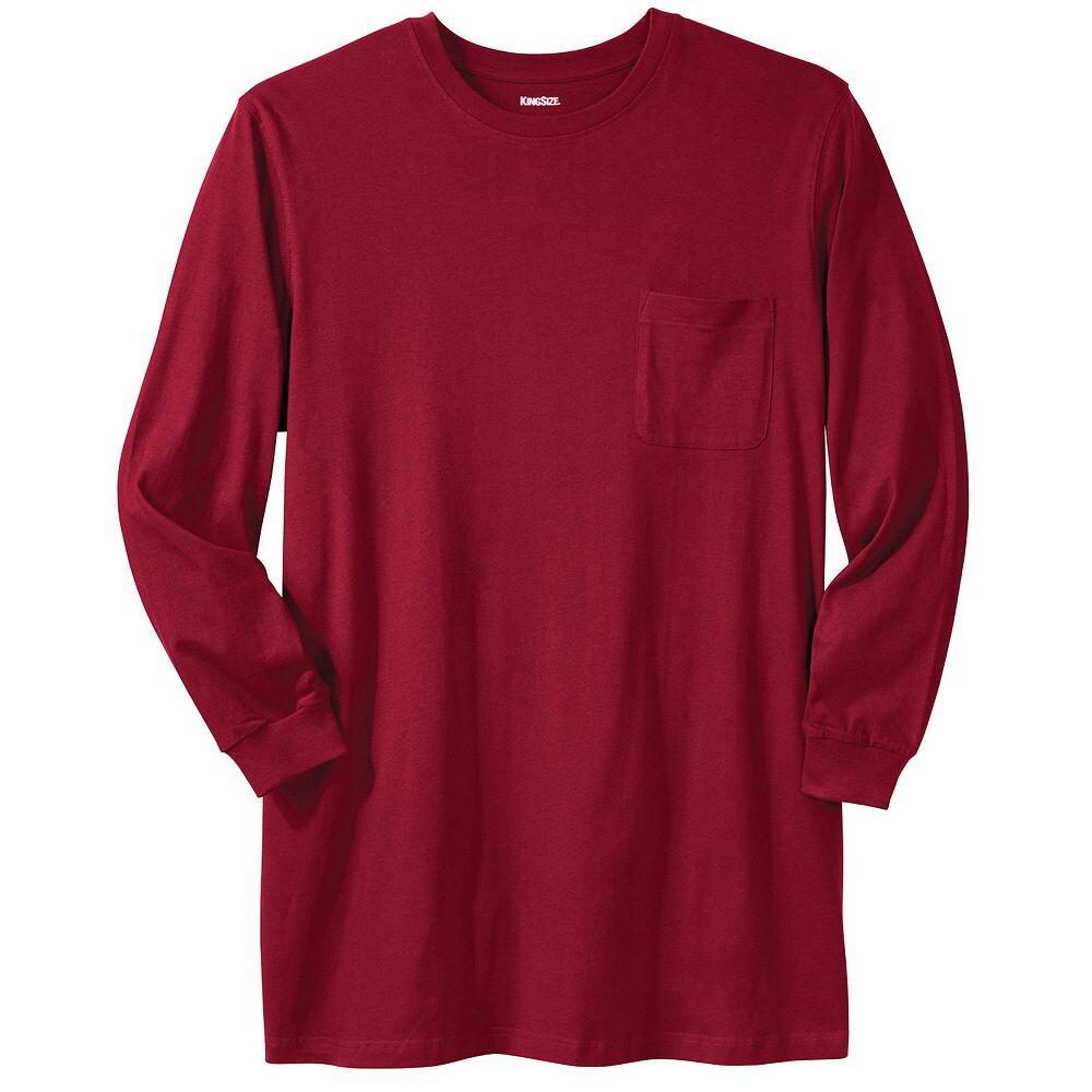 Мужская большая и высокая безусадочная легкая мужская футболка большой длины Kingsize с карманами и круглым вырезом с длинными рукавами KingSize, цвет Rich Burgundy
Мужская большая и высокая безусадочная легкая мужская футболка большой длины Kingsize с карманами и круглым вырезом с длинными рукавами KingSize, цвет Rich Burgundy
