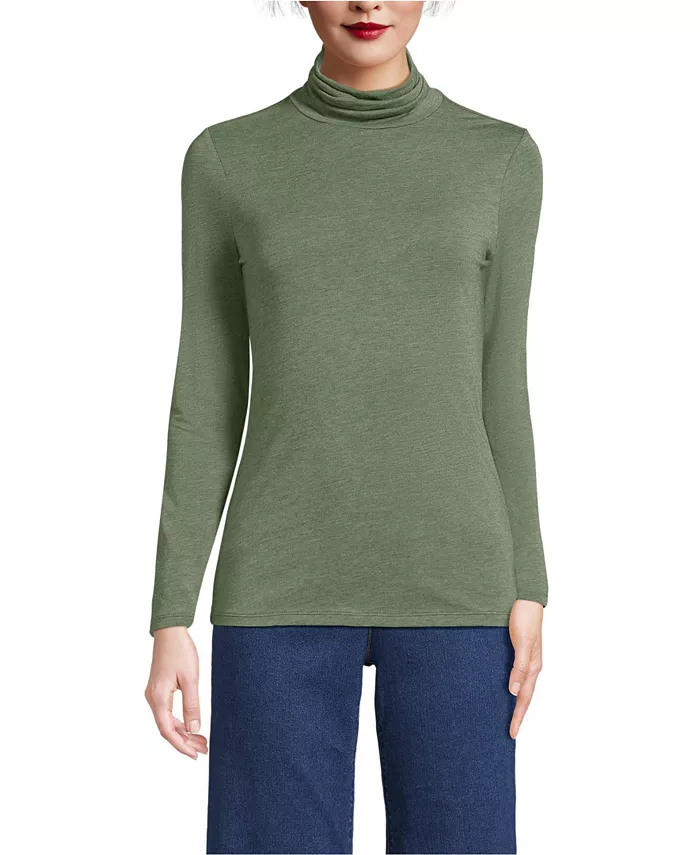 Женская легкая водолазка из джерси с длинным рукавом Lands' End, зеленый
Женская легкая водолазка из джерси с длинным рукавом Lands' End, зеленый