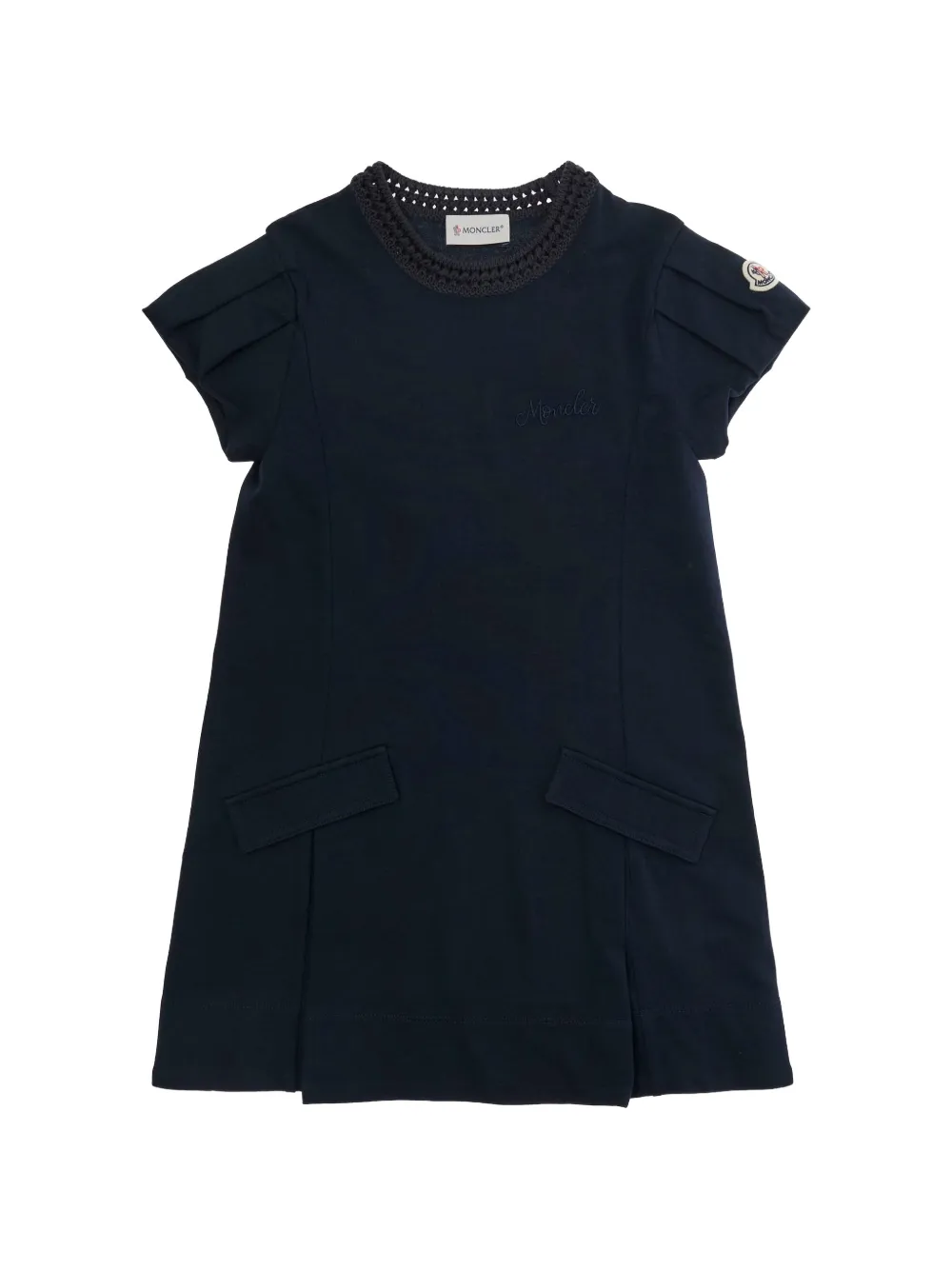 Платье с вязаным воротником и карманами Moncler Enfant, синий
Платье с вязаным воротником и карманами Moncler Enfant, синий