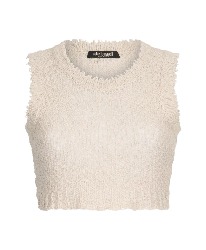 Вязаный топ без рукавов с фактурной текстурой, итальянский Roberto Cavalli, бежевый
Вязаный топ без рукавов с фактурной текстурой, итальянский Roberto Cavalli, бежевый