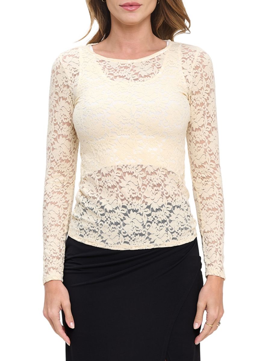 Кружевной топ с длинными рукавами Renee C., желтый
Кружевной топ с длинными рукавами Renee C., желтый