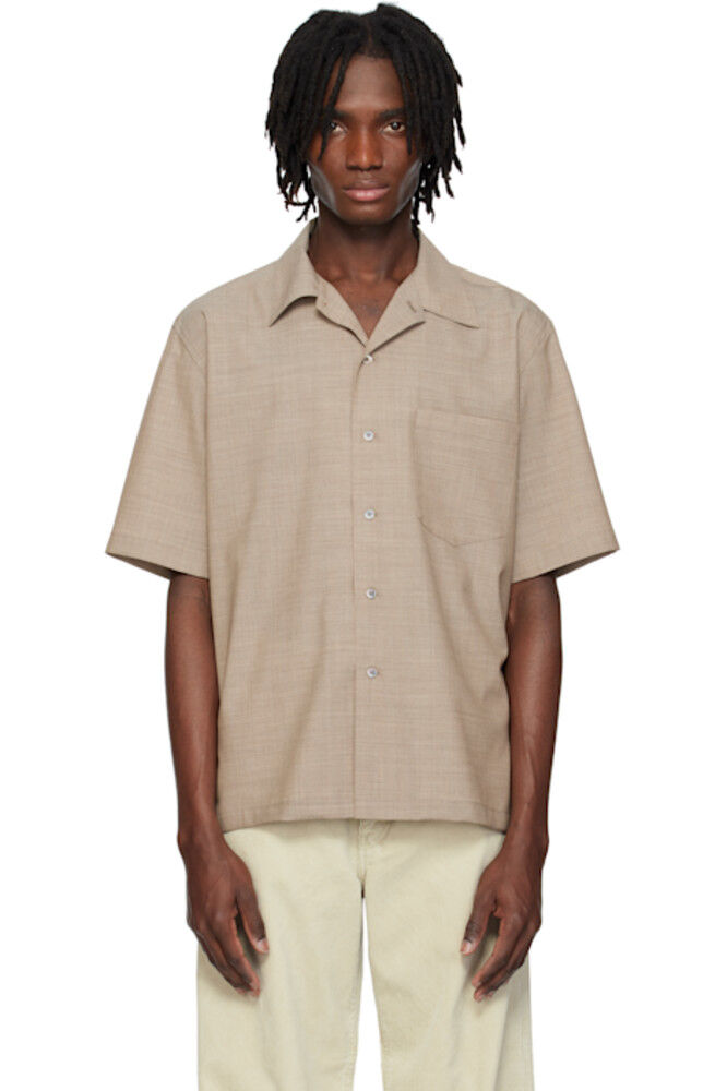 Коричневая рубашка из супертонкой тропической шерсти AURALEE
Коричневая рубашка из супертонкой тропической шерсти AURALEE