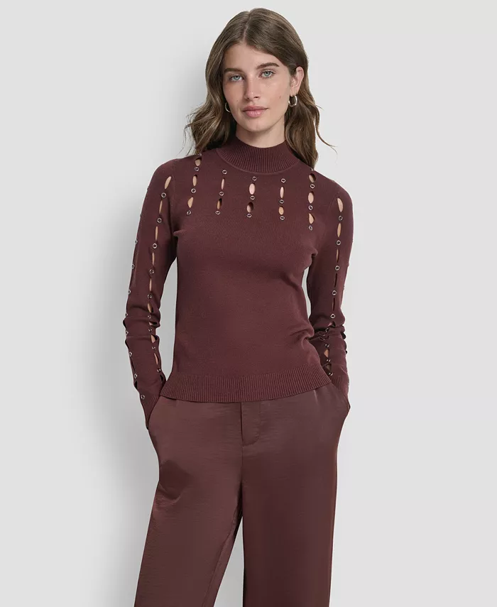 Женский свитер с длинными рукавами и люверсами Dkny, коричневый
Женский свитер с длинными рукавами и люверсами Dkny, коричневый