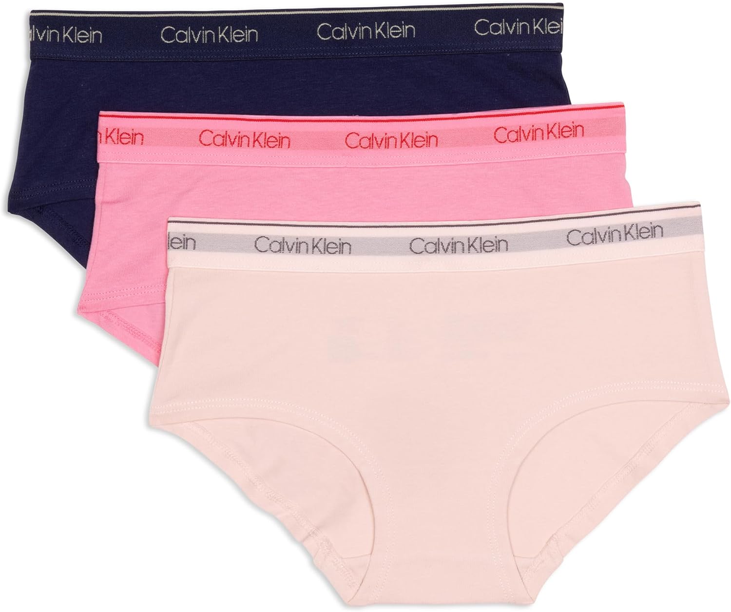 Комплект из 3 пар нижнего белья Calvin Klein Girls Hipster Cotton, Crystal Pink/Sachet Pink/Medieval Blue
Комплект из 3 пар нижнего белья Calvin Klein Girls Hipster Cotton, Crystal Pink/Sachet Pink/Medieval Blue