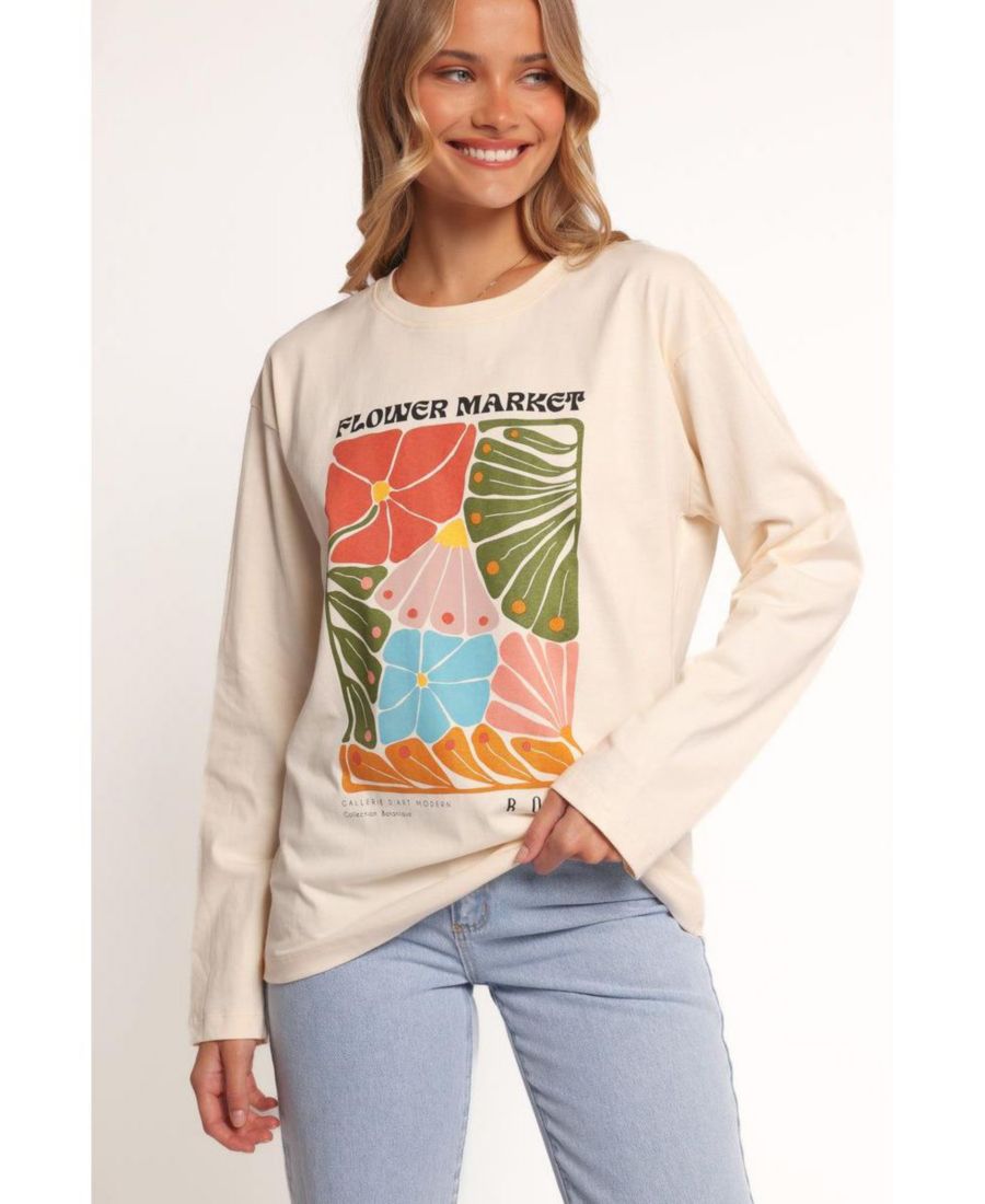 Женская футболка с длинным рукавом Цветочный рынок Petal and Pup, Cream
Женская футболка с длинным рукавом Цветочный рынок Petal and Pup, Cream