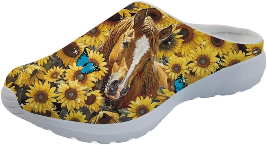 Кроссовки-сабо Forchrinse с гавайской пальмой для мужчин и женщин, открытая пятка, легкие, дышащие, для дома, работы и спортзала, Sunflower Horse
Кроссовки-сабо Forchrinse с гавайской пальмой для мужчин и женщин, открытая пятка, легкие, дышащие, для дома, работы и спортзала, Sunflower Horse