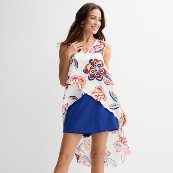 Женский асимметричный топ без рукавов Thalia Sodi, цвет floral 
Женский асимметричный топ без рукавов Thalia Sodi, цвет floral