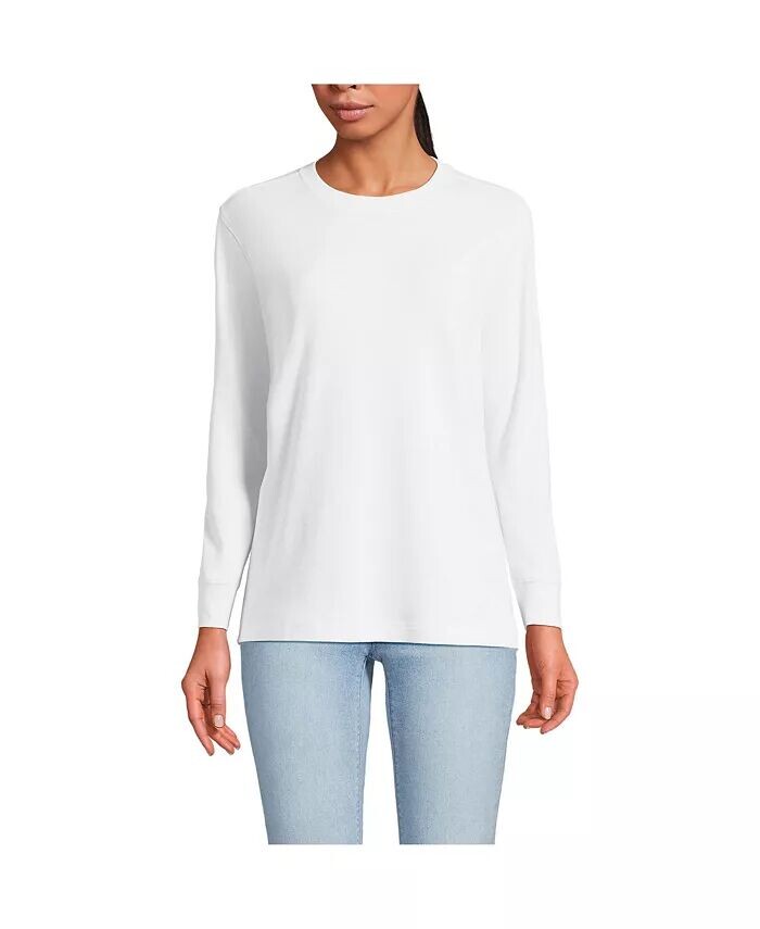 Женская хлопковая футболка с длинными рукавами интерлок с круглым вырезом Lands' End, белый
Женская хлопковая футболка с длинными рукавами интерлок с круглым вырезом Lands' End, белый