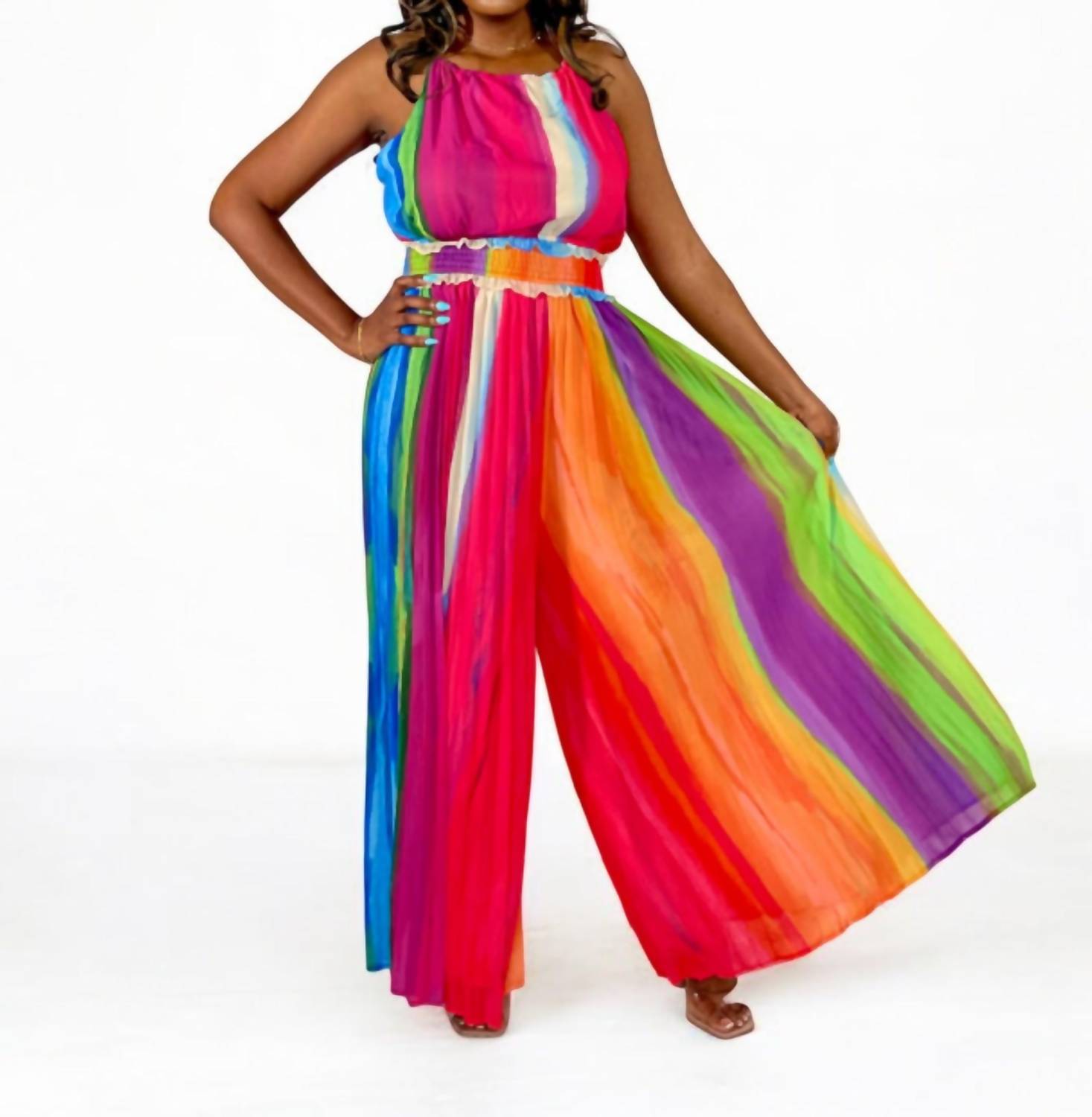 Off Limits Безрукавный плиссированный комбинезон в красно-многоцветном исполнении FLYING TOMATO
Off Limits Безрукавный плиссированный комбинезон в красно-многоцветном исполнении FLYING TOMATO