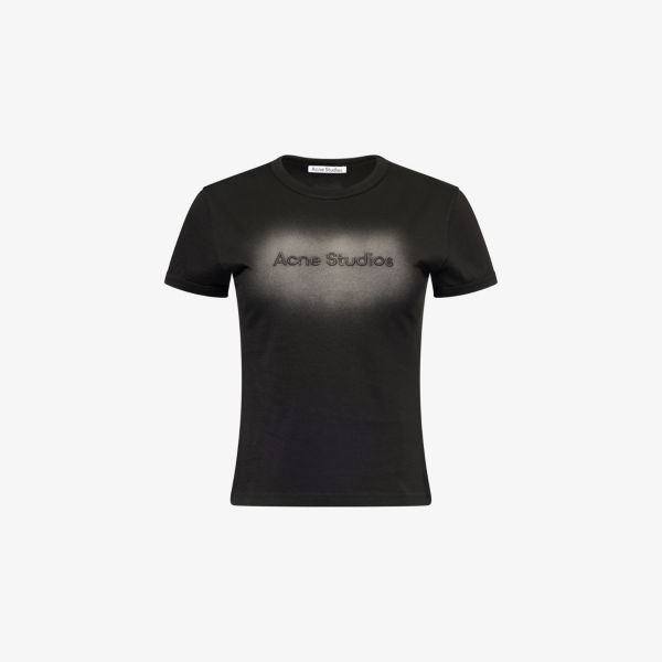 Футболка из хлопкового джерси с круглым вырезом и вышивкой бренда Acne Studios, черный
Футболка из хлопкового джерси с круглым вырезом и вышивкой бренда Acne Studios, черный