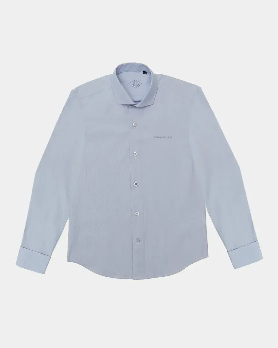 Рубашка для мальчика светло-голубого цвета с вырезным воротником Spagnolo, светло-голубой
Рубашка для мальчика светло-голубого цвета с вырезным воротником Spagnolo, светло-голубой