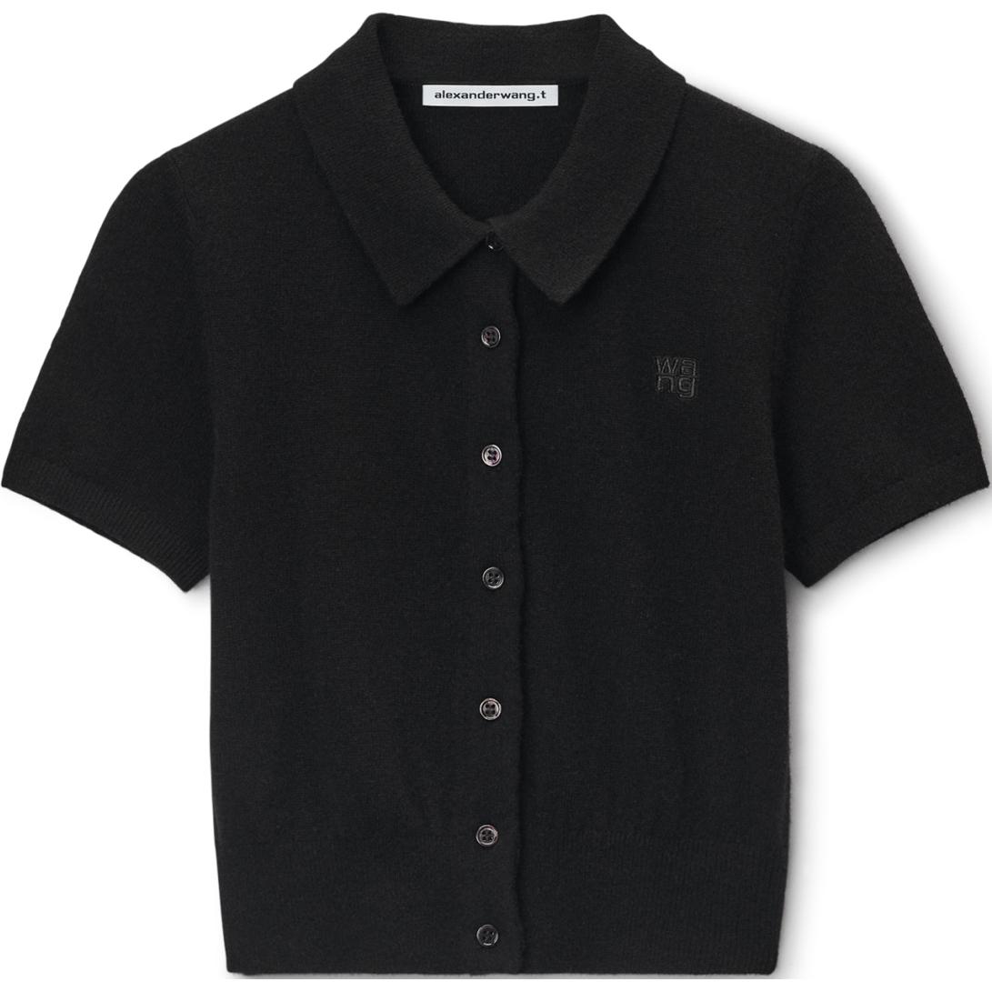 Футболка поло с вышитым логотипом Alexander Wang, черная
Футболка поло с вышитым логотипом Alexander Wang, черная