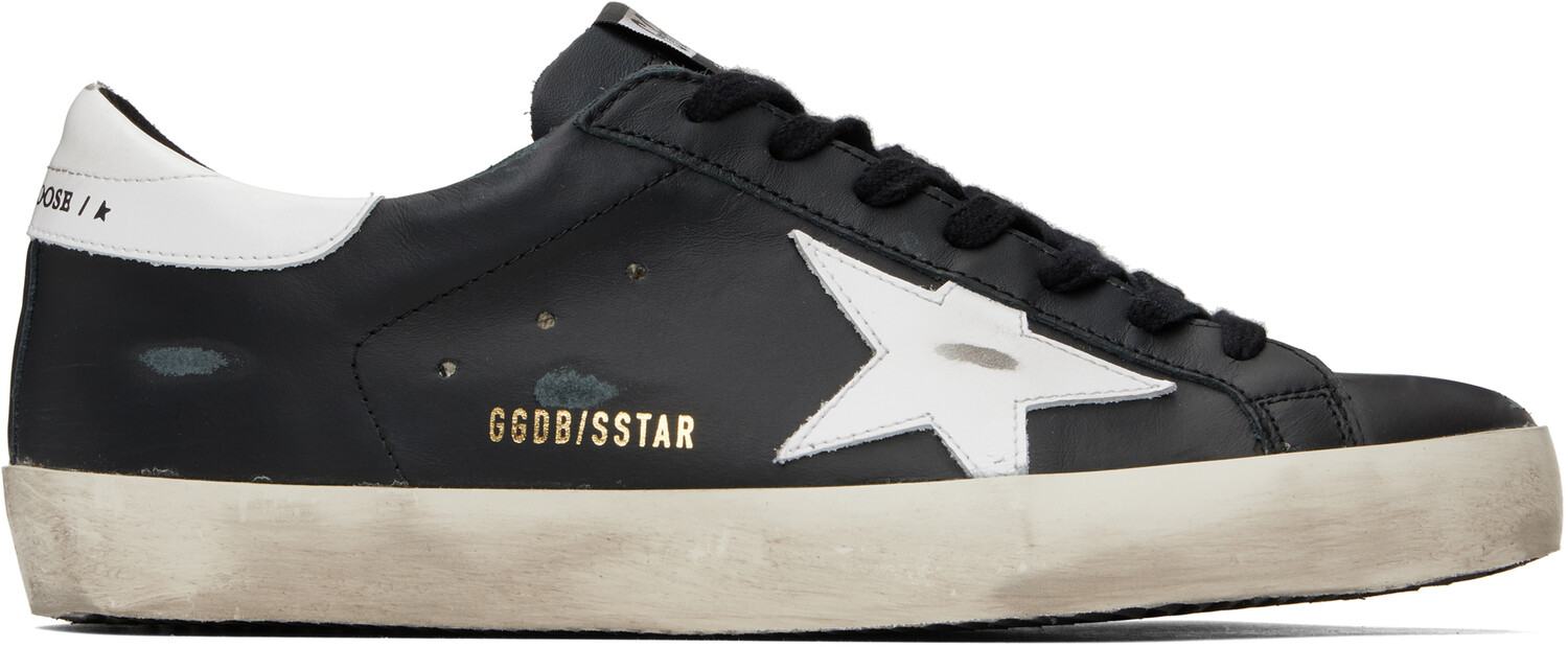 Черные кроссовки Super-Star Golden Goose, черный/белый 
Черные кроссовки Super-Star Golden Goose, черный/белый