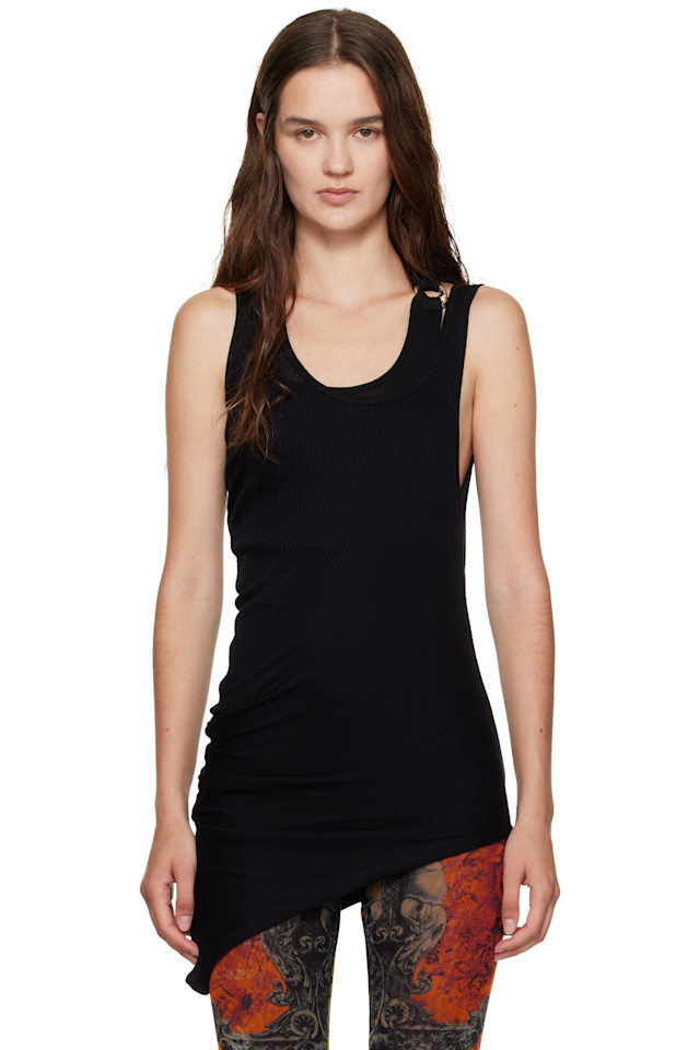 Ребристый витой двойной слой майка с проймами для пирсинга Jean Paul Gaultier, черный
Ребристый витой двойной слой майка с проймами для пирсинга Jean Paul Gaultier, черный