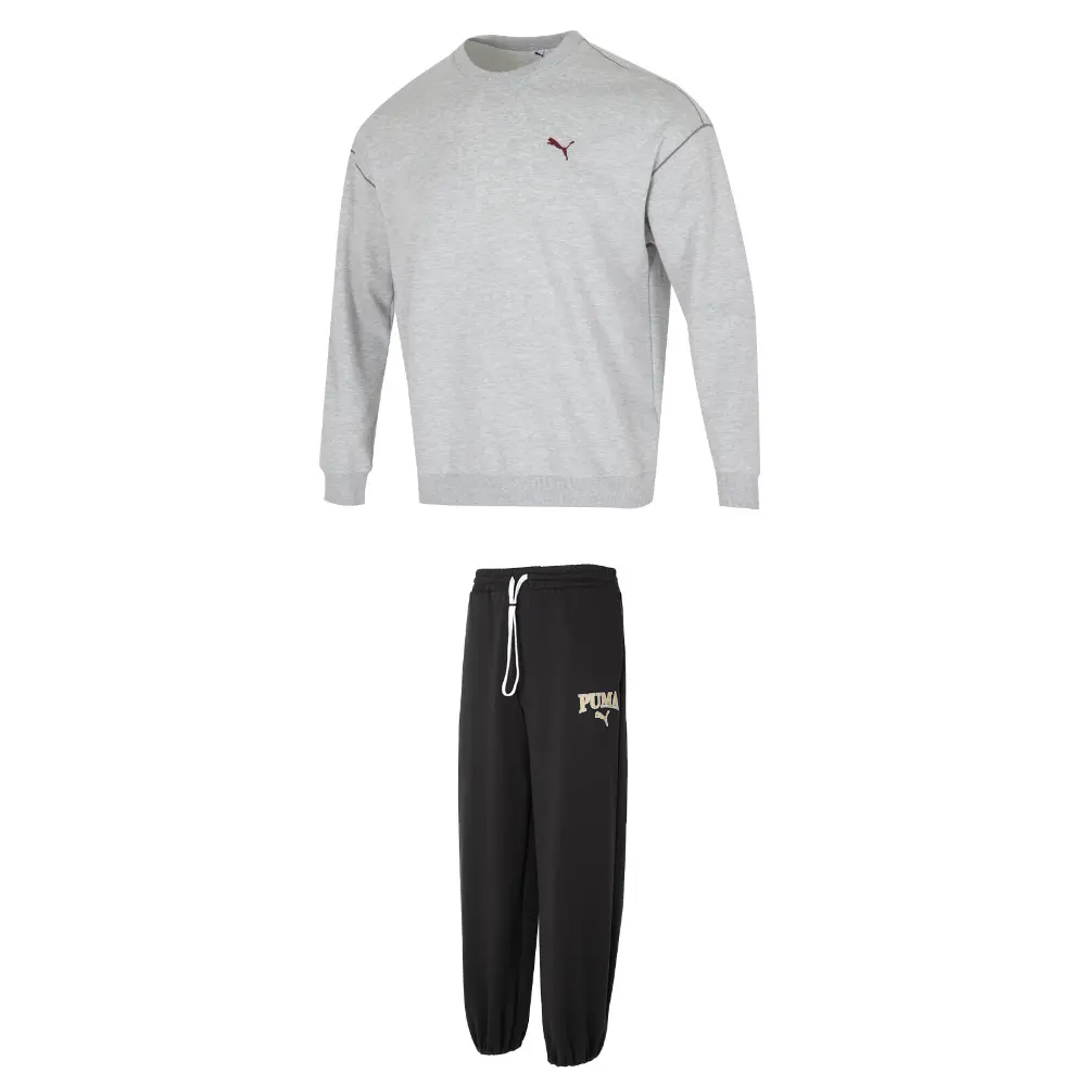PUMA Спортивный костюм мужской комплект серый свитшот+черные брюки
PUMA Спортивный костюм мужской комплект серый свитшот+черные брюки