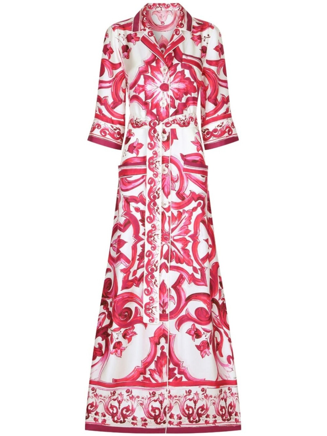 Dolce & Gabbana шелковое платье-рубашка с принтом Majolica, розовый
Dolce & Gabbana шелковое платье-рубашка с принтом Majolica, розовый