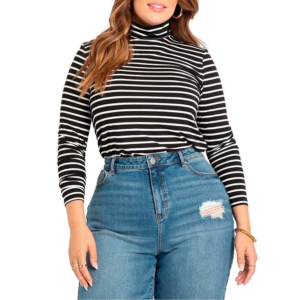 Женская многослойная водолазка Eloquii больших размеров ELOQUII, цвет Black White Stripe
Женская многослойная водолазка Eloquii больших размеров ELOQUII, цвет Black White Stripe