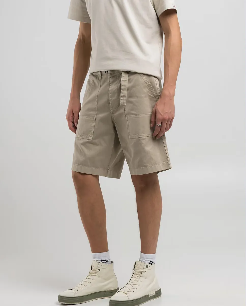 Мужские хлопковые шорты-бермуды с пятью карманами Replay, светло-коричневый
Мужские хлопковые шорты-бермуды с пятью карманами Replay, светло-коричневый