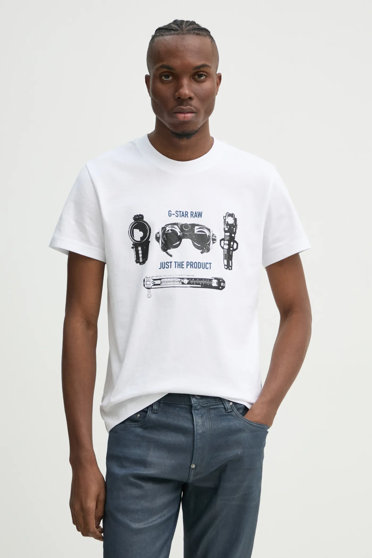 Хлопковая футболка G-Star Raw, белый 
Хлопковая футболка G-Star Raw, белый