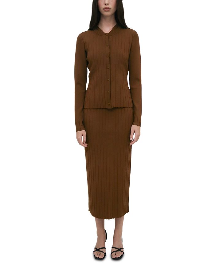 Кардиган с рубчиками и застежкой на пуговицах Rosetta Getty, коричневый
Кардиган с рубчиками и застежкой на пуговицах Rosetta Getty, коричневый