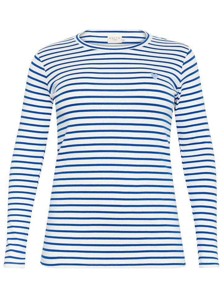 Рубашка с длинным рукавом KAFFE curve, белый/синий 
Рубашка с длинным рукавом KAFFE curve, белый/синий