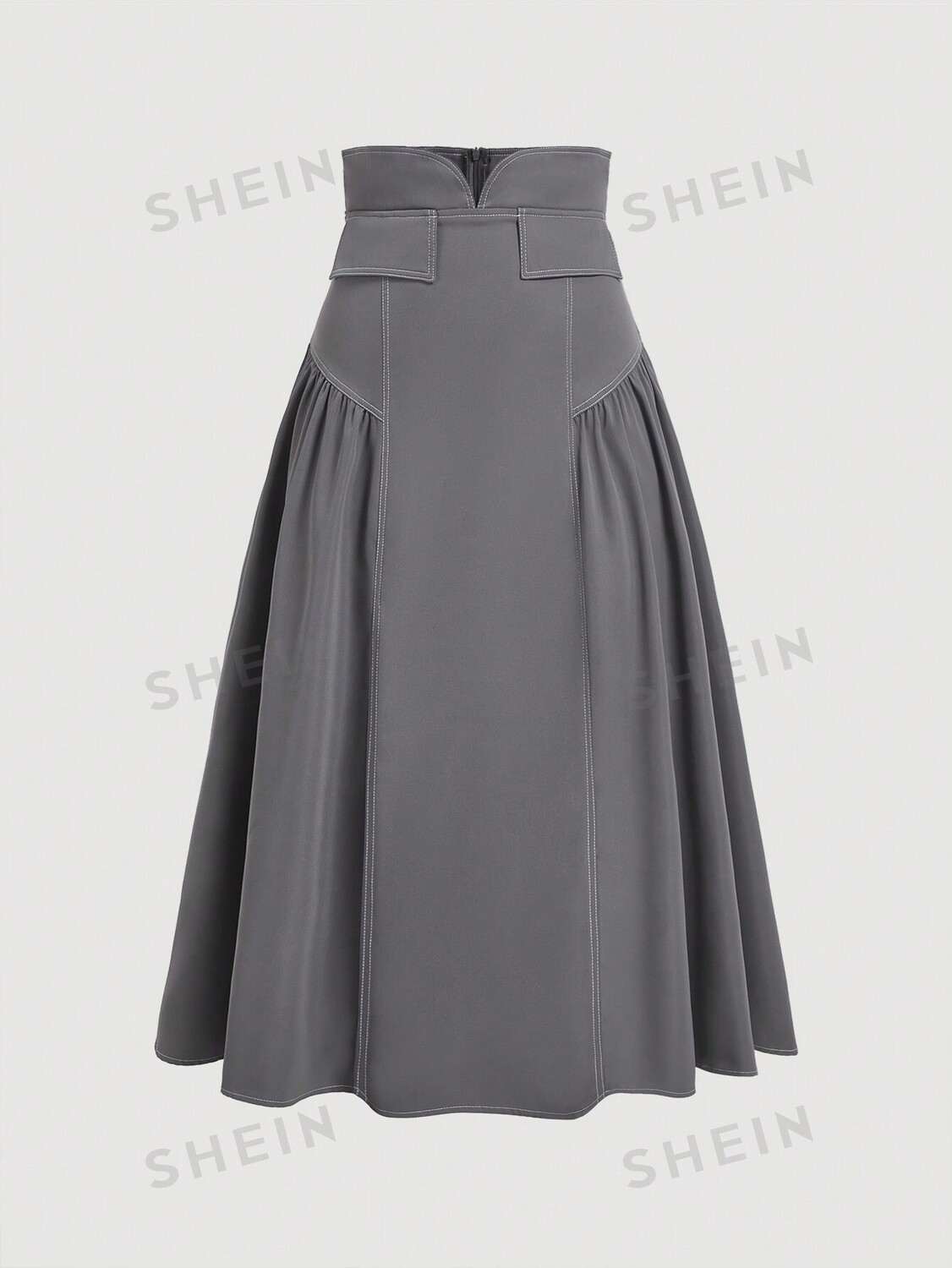 MOD Юбка А-силуэта, вшиты разноцветные строчки, завышенная талия, элегантные складки, серого цвета, большого размера Shein, серый
MOD Юбка А-силуэта, вшиты разноцветные строчки, завышенная талия, элегантные складки, серого цвета, большого размера Shein, серый