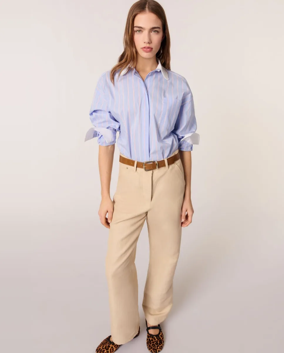 Женские прямые брюки из льна и хлопка Maje, бежевый
Женские прямые брюки из льна и хлопка Maje, бежевый