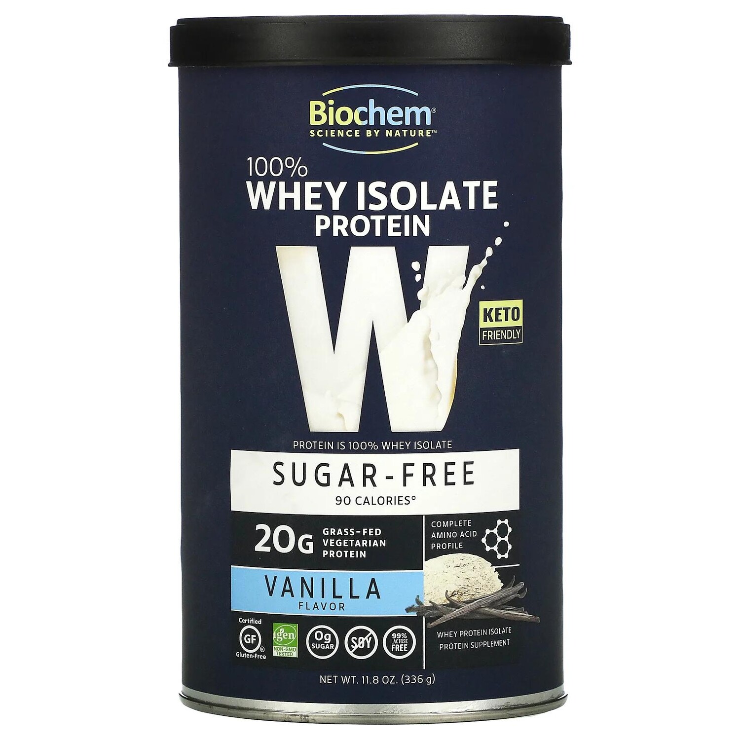Biochem 100% Whey Protein Sugar Free Vanilla 11.8 oz (336 g) 
Biochem 100% Whey Protein Sugar Free Vanilla 11.8 oz (336 g)