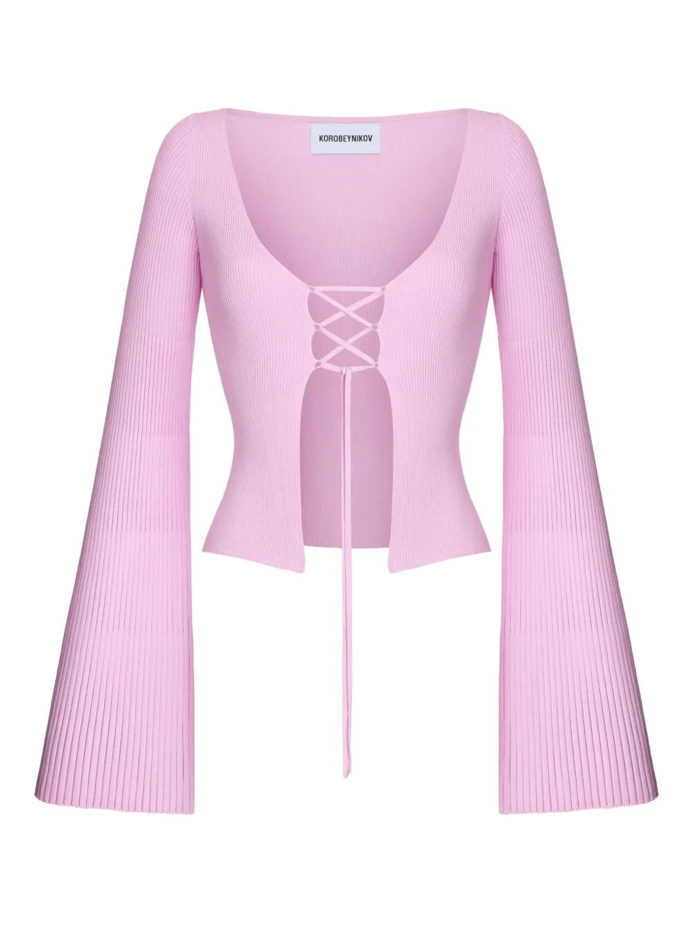 Топ в рубчик со шнуровкой KOROBEYNIKOV, розовый
Топ в рубчик со шнуровкой KOROBEYNIKOV, розовый