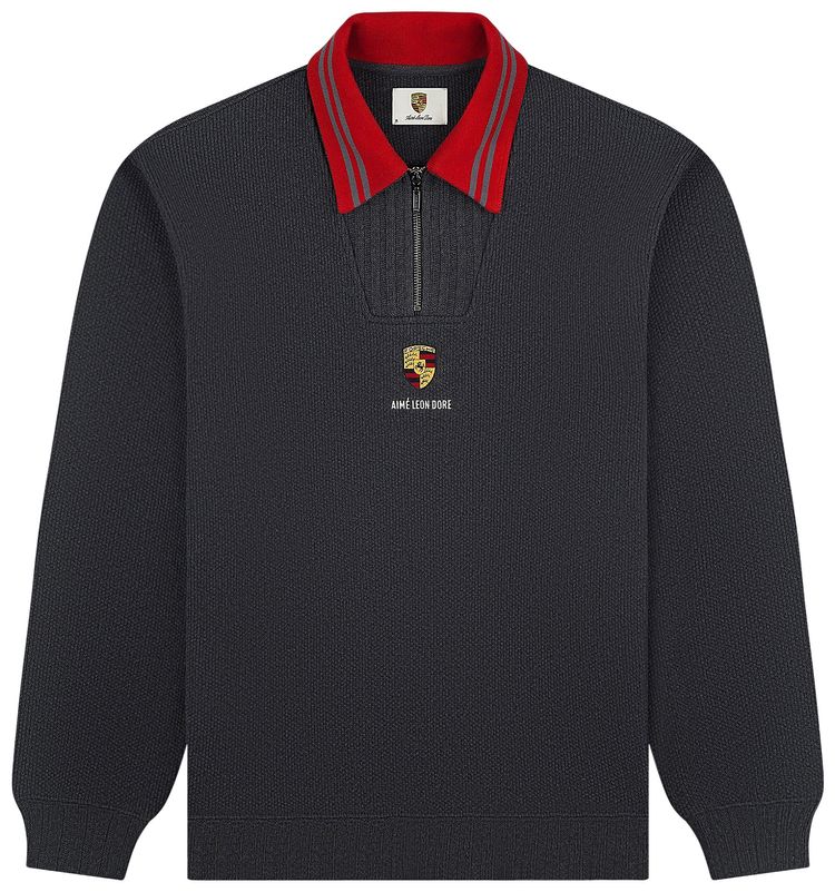 Пуловер Aimé Leon Dore x Porsche с жаккардовым воротником и застежкой-молнией до середины груди, серый
Пуловер Aimé Leon Dore x Porsche с жаккардовым воротником и застежкой-молнией до середины груди, серый