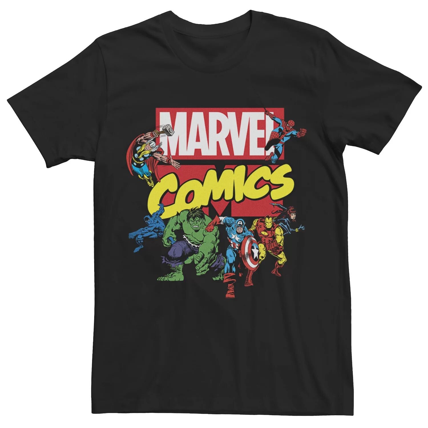 Мужская винтажная футболка с изображением комиксов Marvel Avenger Group Shot Licensed Character
Мужская винтажная футболка с изображением комиксов Marvel Avenger Group Shot Licensed Character