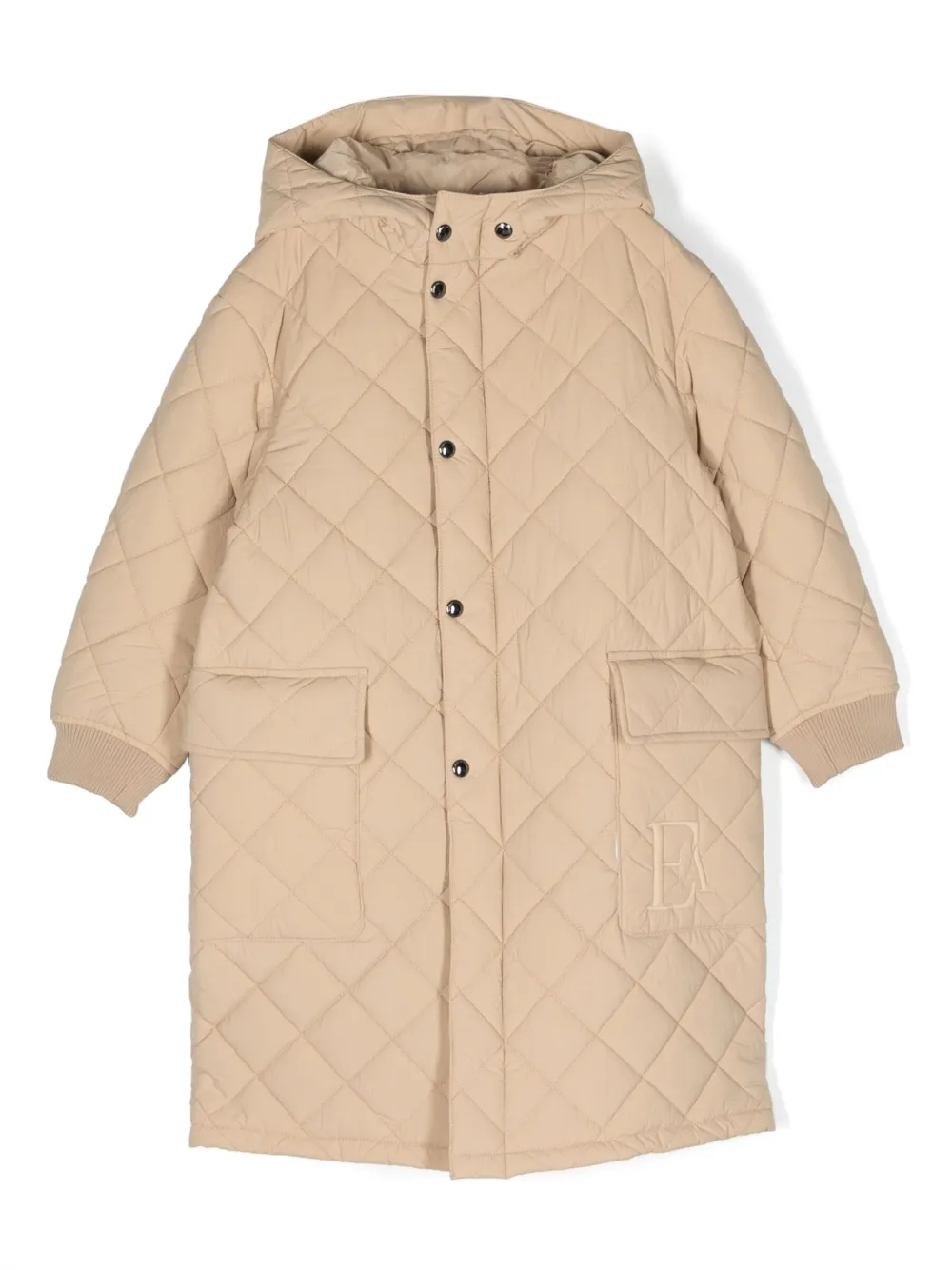 Стеганое пальто с капюшоном Emporio Armani Kids, нейтральный 
Стеганое пальто с капюшоном Emporio Armani Kids, нейтральный