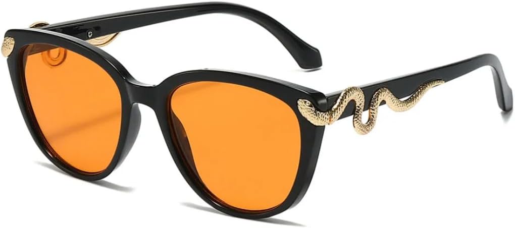 Винтажные солнцезащитные очки «Кошачий глаз» с золотистым змеиным принтом для женщин и мужчин, в стиле панк, популярные, с защитой от УФ-излучения UV400 HHZZYVY, Black Orange
Винтажные солнцезащитные очки «Кошачий глаз» с золотистым змеиным принтом для женщин и мужчин, в стиле панк, популярные, с защитой от УФ-излучения UV400 HHZZYVY, Black Orange