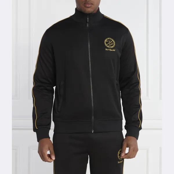 Толстовка стандартного кроя на молнии Karl Lagerfeld, черный 
Толстовка стандартного кроя на молнии Karl Lagerfeld, черный