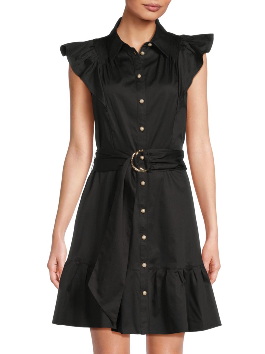 Платье из хлопкового поплина с рукавами-крылышками и поясом Karl Lagerfeld Paris, черный
Платье из хлопкового поплина с рукавами-крылышками и поясом Karl Lagerfeld Paris, черный