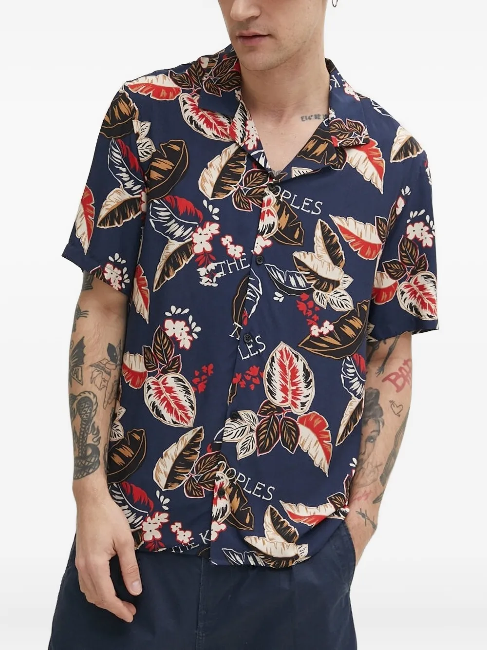 Рубашка с короткими рукавами и принтом The Kooples, синий 
Рубашка с короткими рукавами и принтом The Kooples, синий