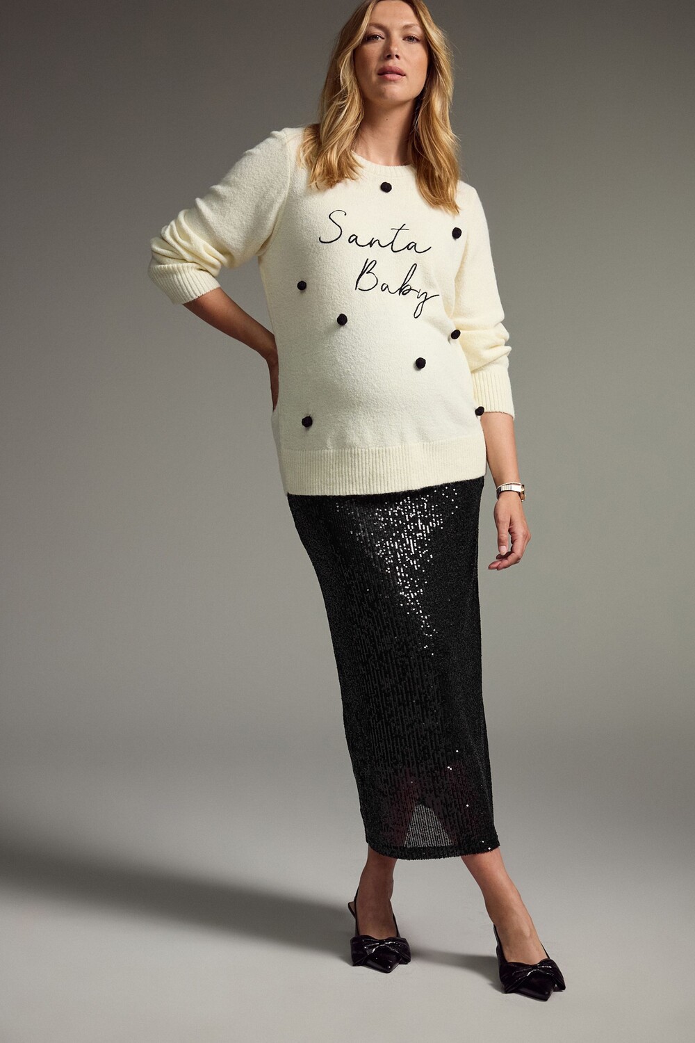 Юбка для беременных с пайетками Next, черный
Юбка для беременных с пайетками Next, черный