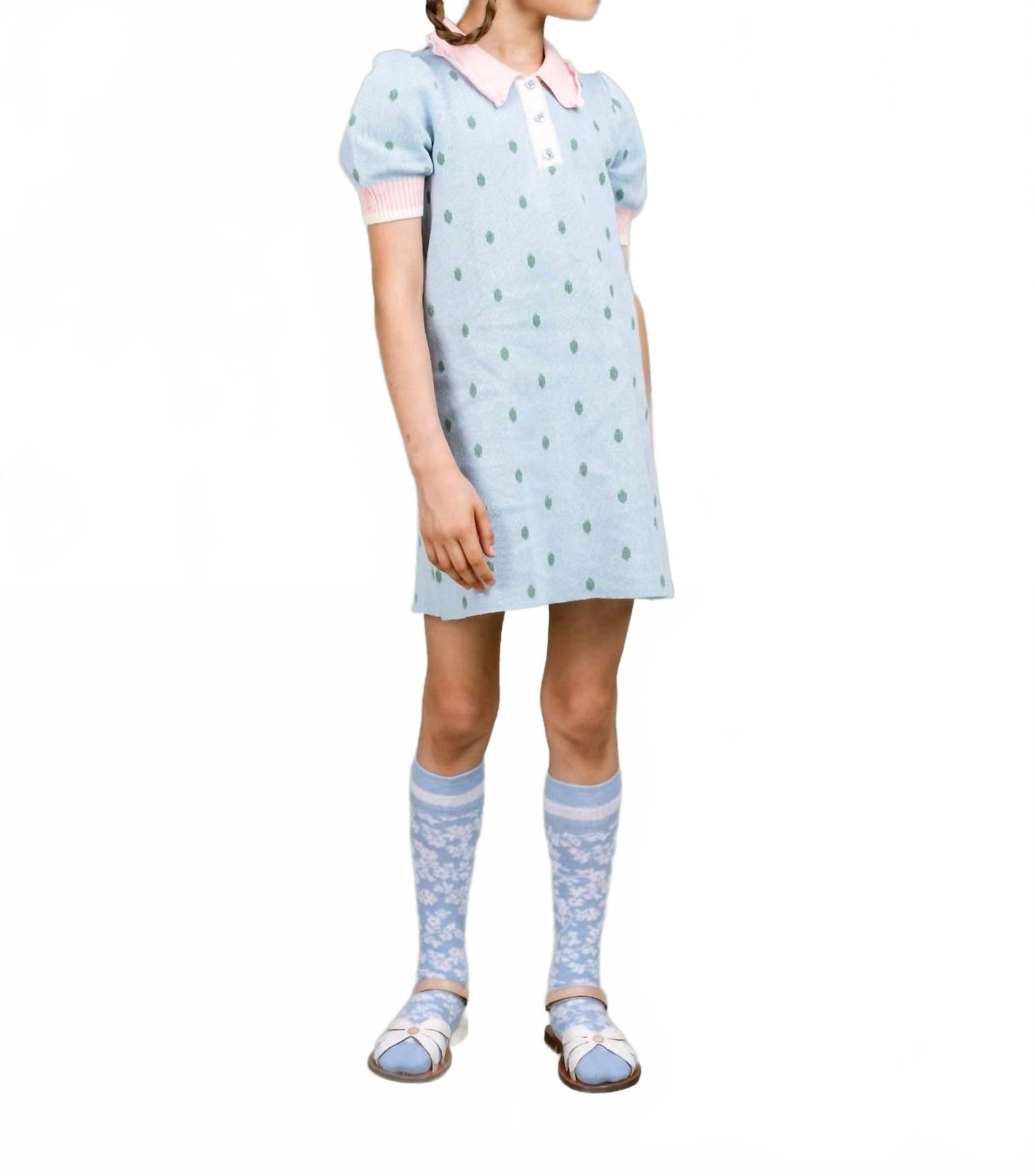 Вязаное хлопковое платье в ягодно-синем цвете Paade MODE