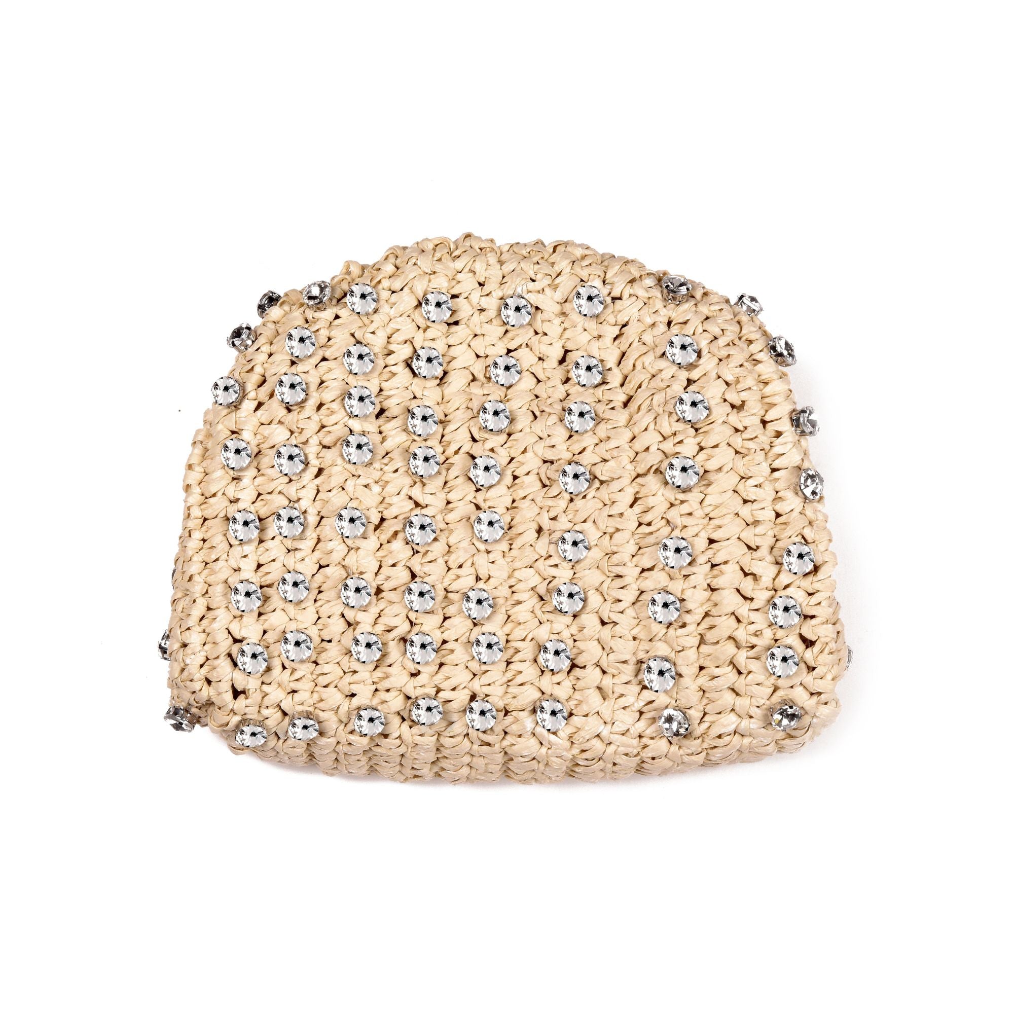 Натуральный клатч из рафии с кристаллами Adornia 
Натуральный клатч из рафии с кристаллами Adornia